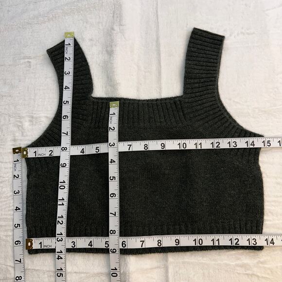 Lisa Yang Barbara Crop Top Sweater 100% Cashmere Size 1 Small / Medium Olive NWT - Picture 10 of 14
